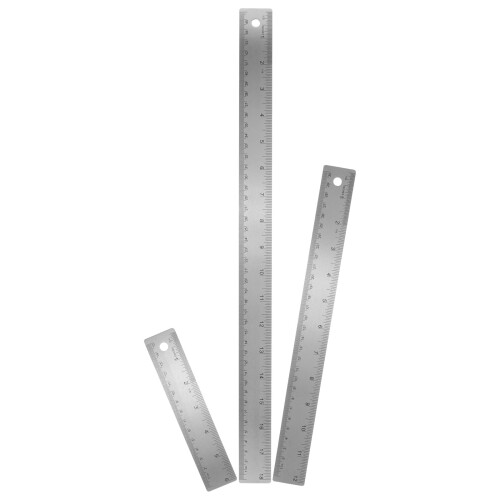 3Sets Cork-Backed Metal Drawing Ruler Set for School and Office Use 2