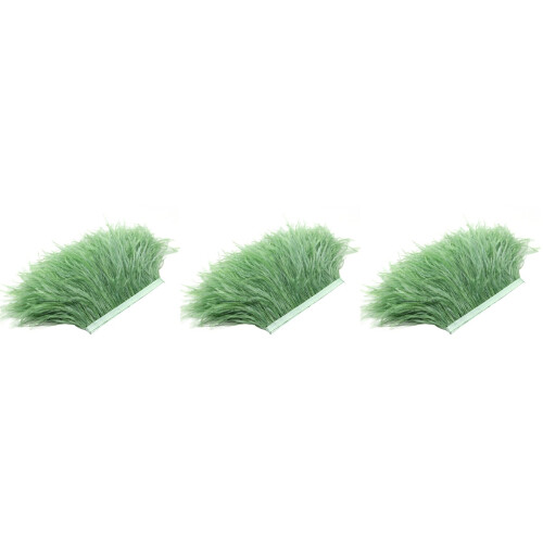 3Pièces Robe À Plume Vertes, Garniture Sans Peluche