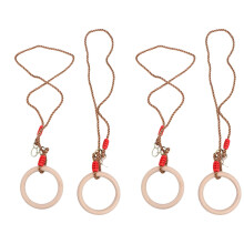 2Paires Anneaux Gymnastiques Enfants Bois Antidérapants Pour Exercices