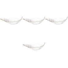 4Pièces Verre Transparent Conque Plats Fruits Apéritifs