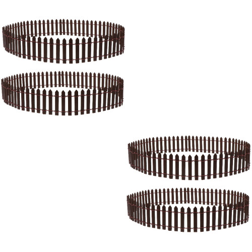 4Pièces Clôture Mini Flexible En Bois Café Pour Décoration