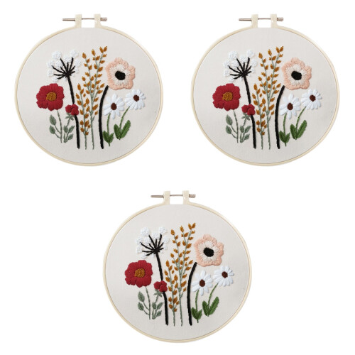 3Ensembles Kit Complet Broderie DIY Pour Loisirs Débutants
