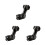 3Pièces Rehausse Guidon Aluminium Durable Angle Ajustable Noir 1