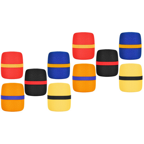 10Pièces Protections Microphone Mousse Colorées Anti-Vent Adaptées