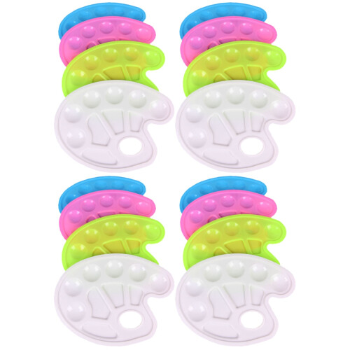 16Pièces Palette Pour Peintres Enfants Plastique Robuste Compacte