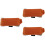 3Pièces Bande Mute Son Pour Guitare Basse Orange 1