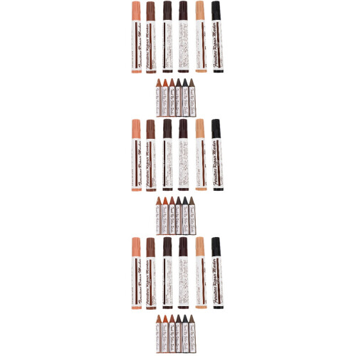 36Pièces Marqueurs Bois Multicolores Kit Réparation