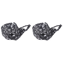 2Pièces Turban Catering Noir En Toile Robuste Ajustable
