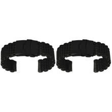 2PiĂšces Bracelet Mesh Noir En Acier