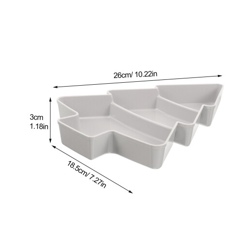 2Pcs Christmas Tree Shaped Grey Fruit and Nut Serving Tray 1
