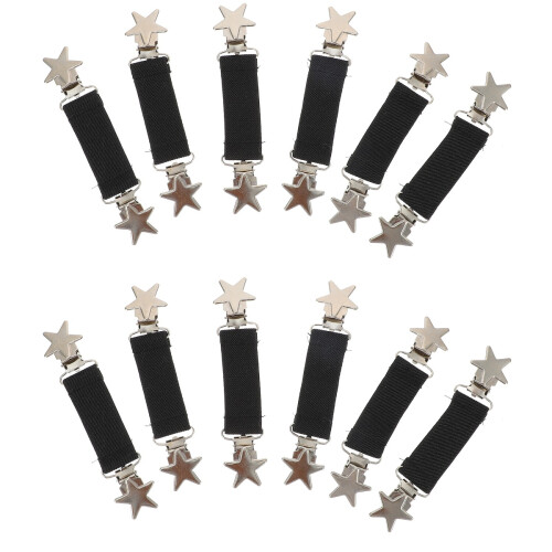 12Pièces Clip Élastique Noir Ergonomique Pour Enfants Et Écharpe