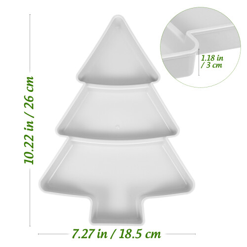 2Pcs Christmas Tree Shaped Grey Fruit and Nut Serving Tray 2