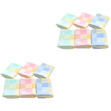 12Pièces Serviettes Carrées Douces Attrayantes Multicolores