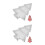 2Pcs Christmas Tree Shaped Grey Fruit and Nut Serving Tray 9