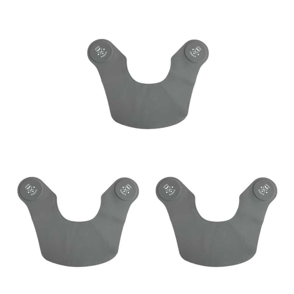 Iplusmile Grey 3Pcs Unisex Waterproof Silicone Haircut Cape Neck Neckerchief
