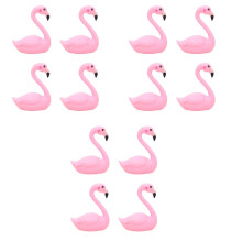 12Pièces Décor Flamant Rose Pour Gâteau Rose Durable Et Polyvalent