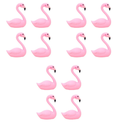 12Pièces Décor Flamant Rose Pour Gâteau Rose Durable Et Polyvalent