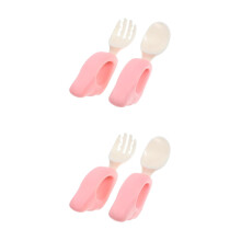 2Ensembles Ensemble Fourchette Bébé Silicone Rose ABS