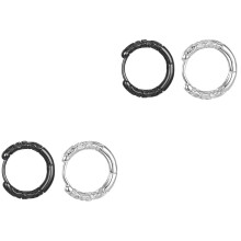 2Paires Boucles D'oreilles En Fer Punk Hip-Hop Pour Et Hommes