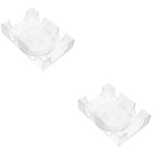 2Pièces Rangement Cartes Transparent Plastic Rotatif