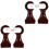 4 Pcs Wood Curtain Rod Bracket Support Rack 4