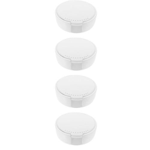 4Pièces Boîte De Rangement Dentier Blanche Avec