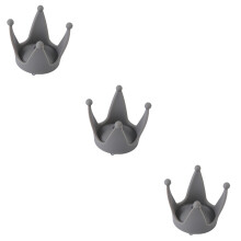 3Pièces Ventouses Casque Silicone Gris Décoration Pratique