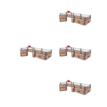 4Pièces Clôture Mini Ferme Jouet Enfants En ABS Beige Pour Jeu & Déco