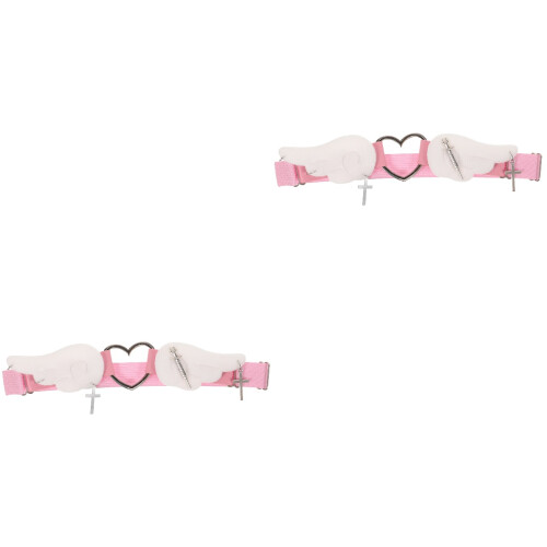2Pièces Bandes De Jambe Rose PU Ajustables Accessoires Costume