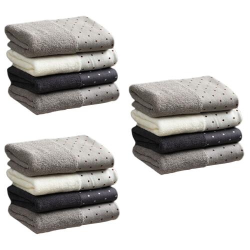 12Pièces Serviettes En Coton Six Couches Pour Bain Et