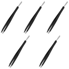 5Pièces Pince À Sourcils Acier Noir Outil Précis