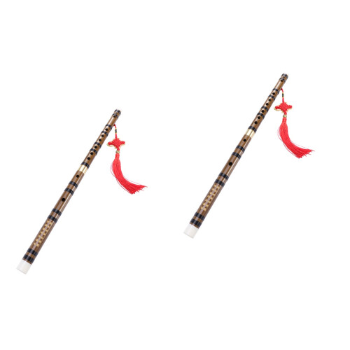 2Pièces Flûte En Bambou Assortie Pour Et Décoration