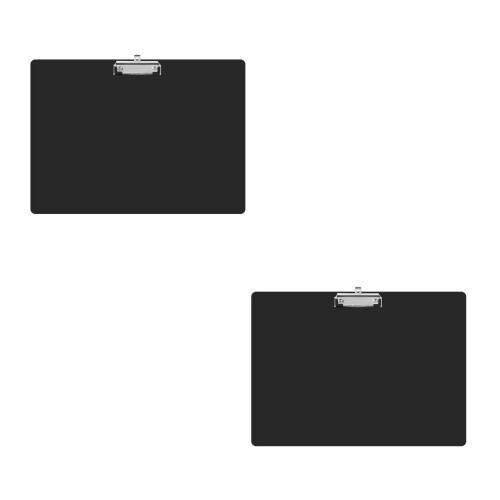 2Pièces Clipboard Plastique Noir Horizontal Pour Usage Professionnel