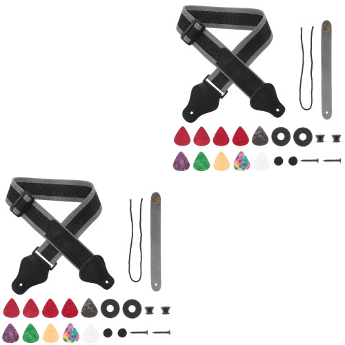2Ensembles Bandoulières Guitare Avec Médiators Variés