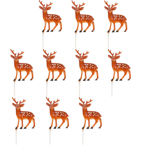 40Pcs Reusable Brown Plastic Christmas Cake Picks Cupcake Decorations 1