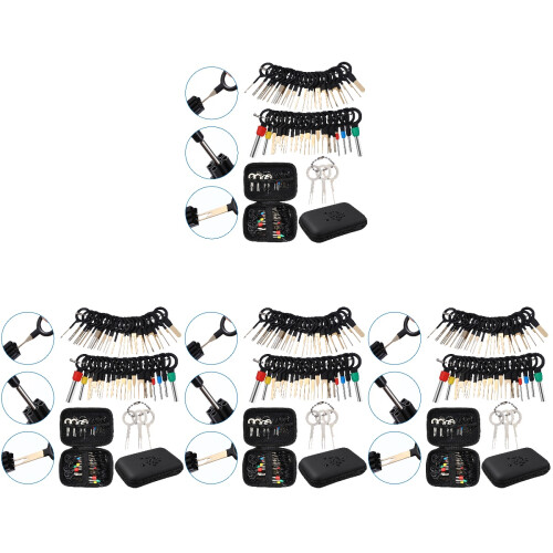 304Pièces Kit Terminal Extractor Noir Compact Pour Réparations Auto