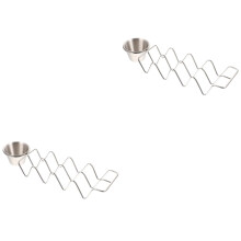 2Pièces Présentoir À Tacos En Acier Inoxydable Compact Coupelle