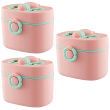 3Pièces Distributeur Poudre Lait Rose, Sécurisé Facile À Nettoyer