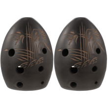 2Pièces Ocarina Instrument 8 Trous Noir Pour Enfants Facile