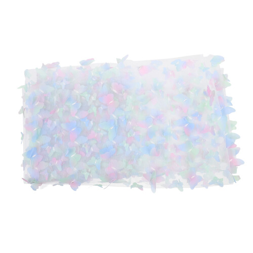 Ruban Dentelle Papillons 3D Bleu En Maille Pour Décoration DIY