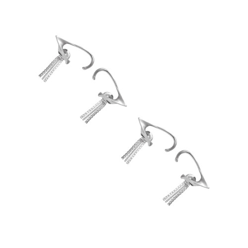 2Paires Boucles D'oreilles Argentées À Accessoires Chic