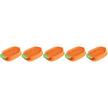 5Pièces Bac À À Chat Pratique Orange Plastique