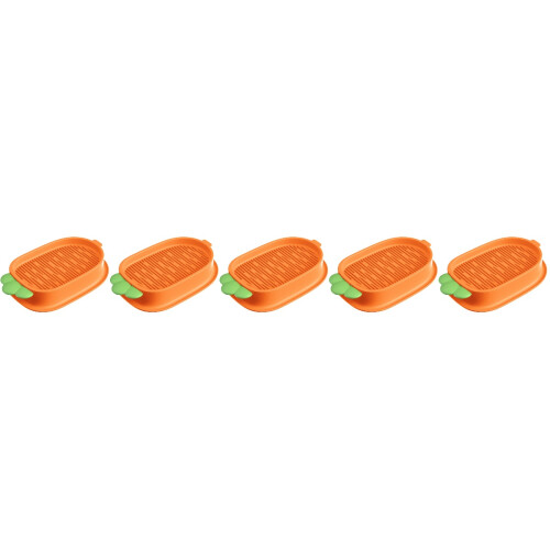 5Pièces Bac À À Chat Pratique Orange Plastique