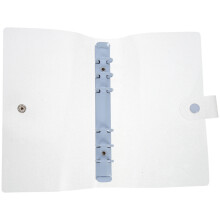 Classeur Esthétique A6 Bleu, Support Documents En PVC Métal