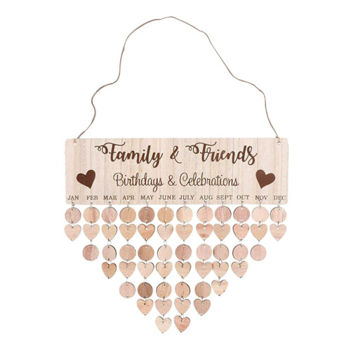 1Ensemble Calendrier Anniversaire En Bois DIY Décor Mural Multiusage