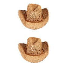 2Pièces Chapeaux Tissés Enfants Large Clair
