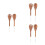 6Pcs Wood Mixing Spoons Brown Long Handle Wooden Kitchen Serving Tools 4