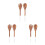 6Pcs Wood Mixing Spoons Brown Long Handle Wooden Kitchen Serving Tools 6