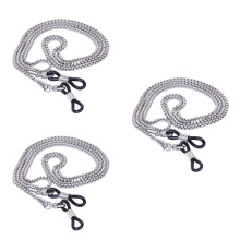 3St Elastische Zilveren Brillenhouder Rvs Ketting Voor Zonnebrillen