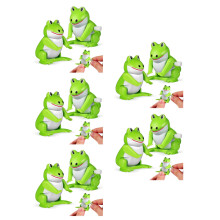 10Pièces Jouets Animaux Grenouille Remontoir Vert Clair Durable En ABS